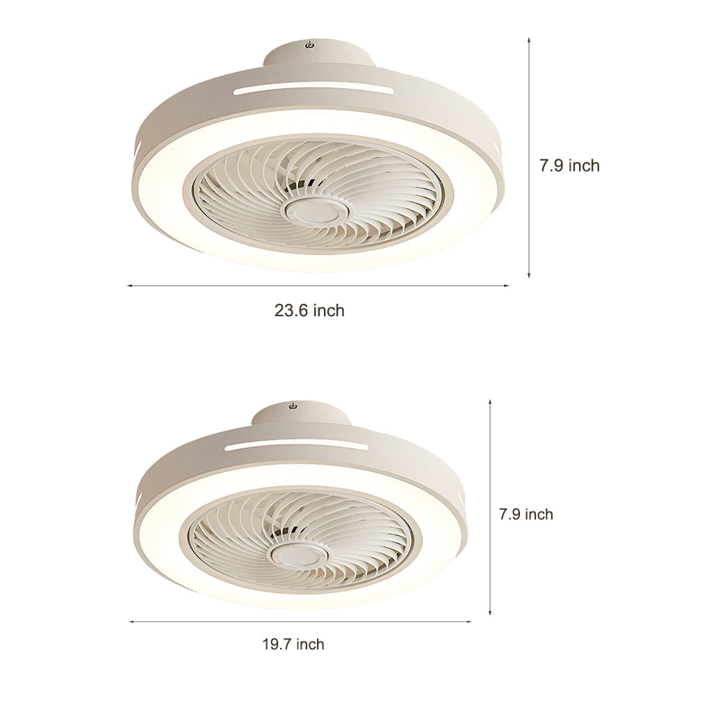 Modern Flush Mount Ceiling Fan with Dimmable LED Light