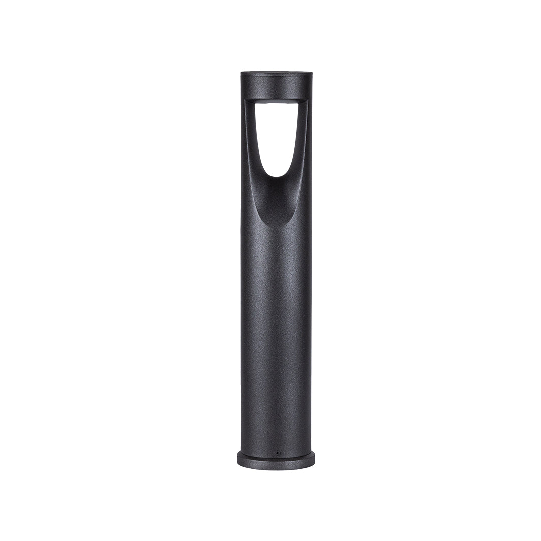 Art Nouveau LED Bollard Light – Minimalist Outdoor Path Lighting in Matte Black
