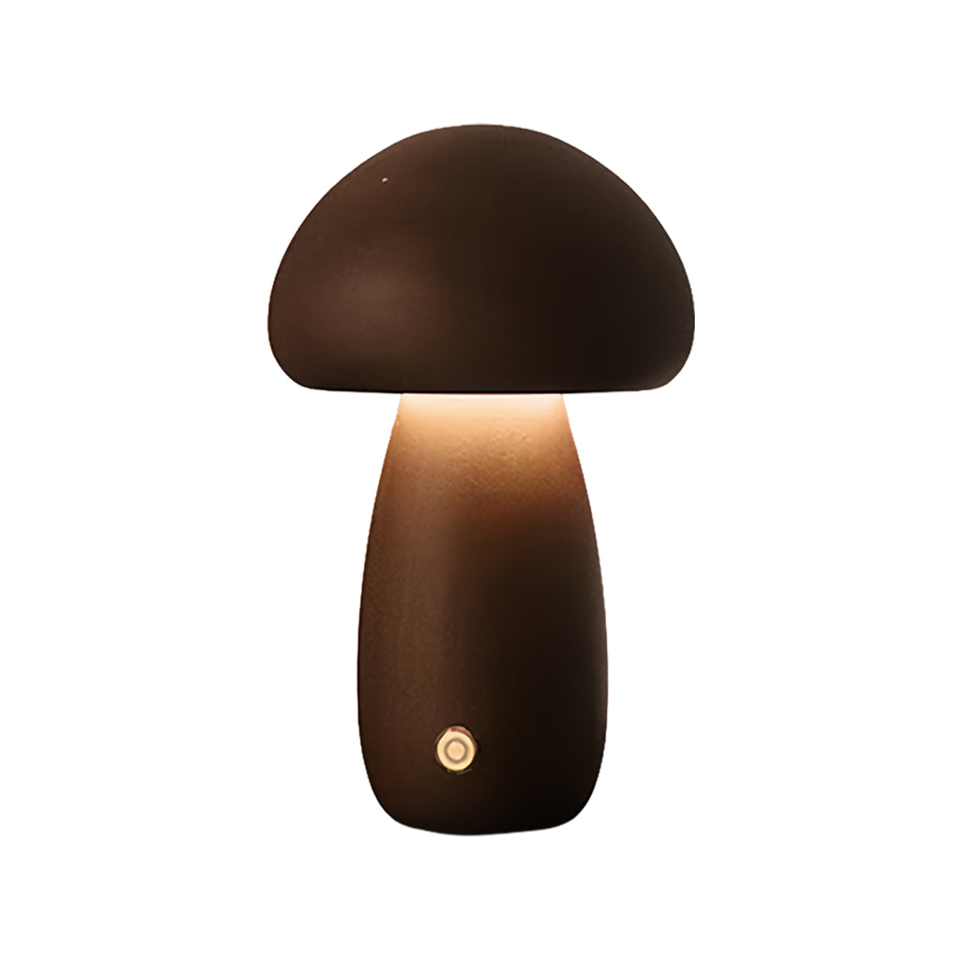 Aurora Wooden Mushroom Table Lamp with Touch Dimming