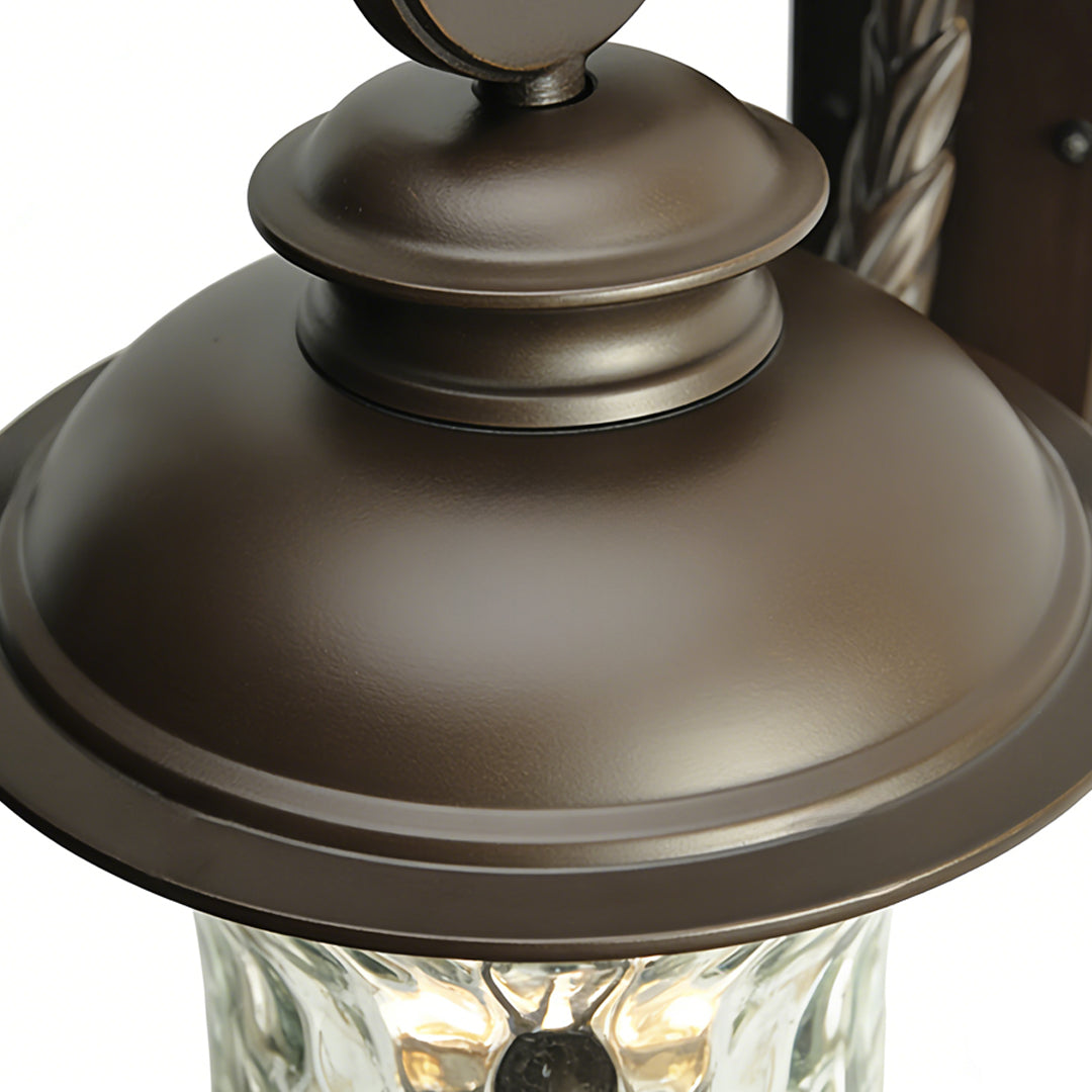 Chestnut Black Aluminum Outdoor Wall Sconce with Clear Glass Shade