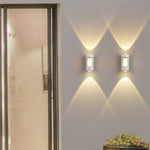 Modern Dual-Directional Outdoor Wall Light with Arc and Rectangular Shades
