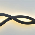 Modern Bedside Wall Sconce with Wavy Silicone Shade in Walnut or Black