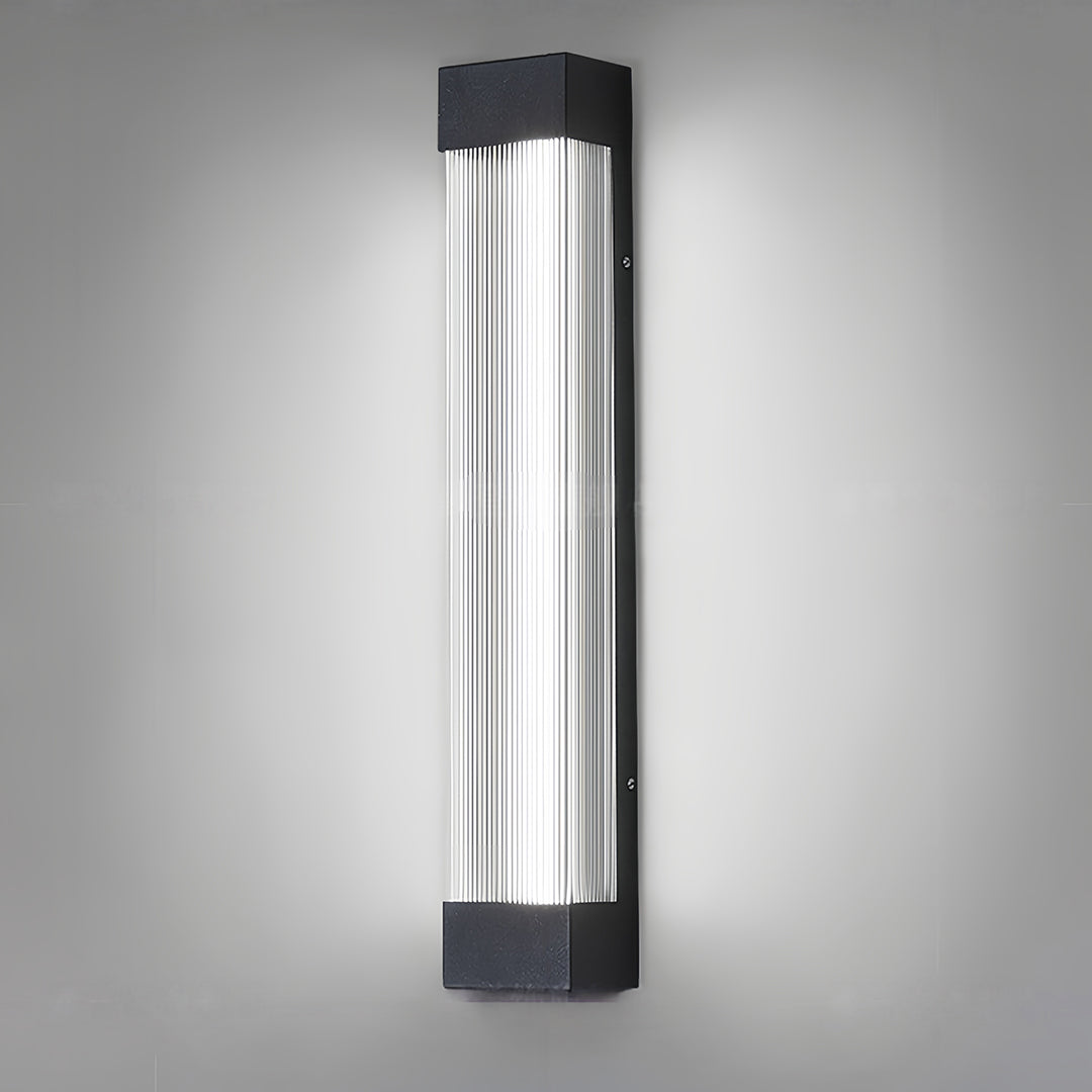 Linear Outdoor Wall Sconce – Waterproof LED Strip Light in Brushed Black
