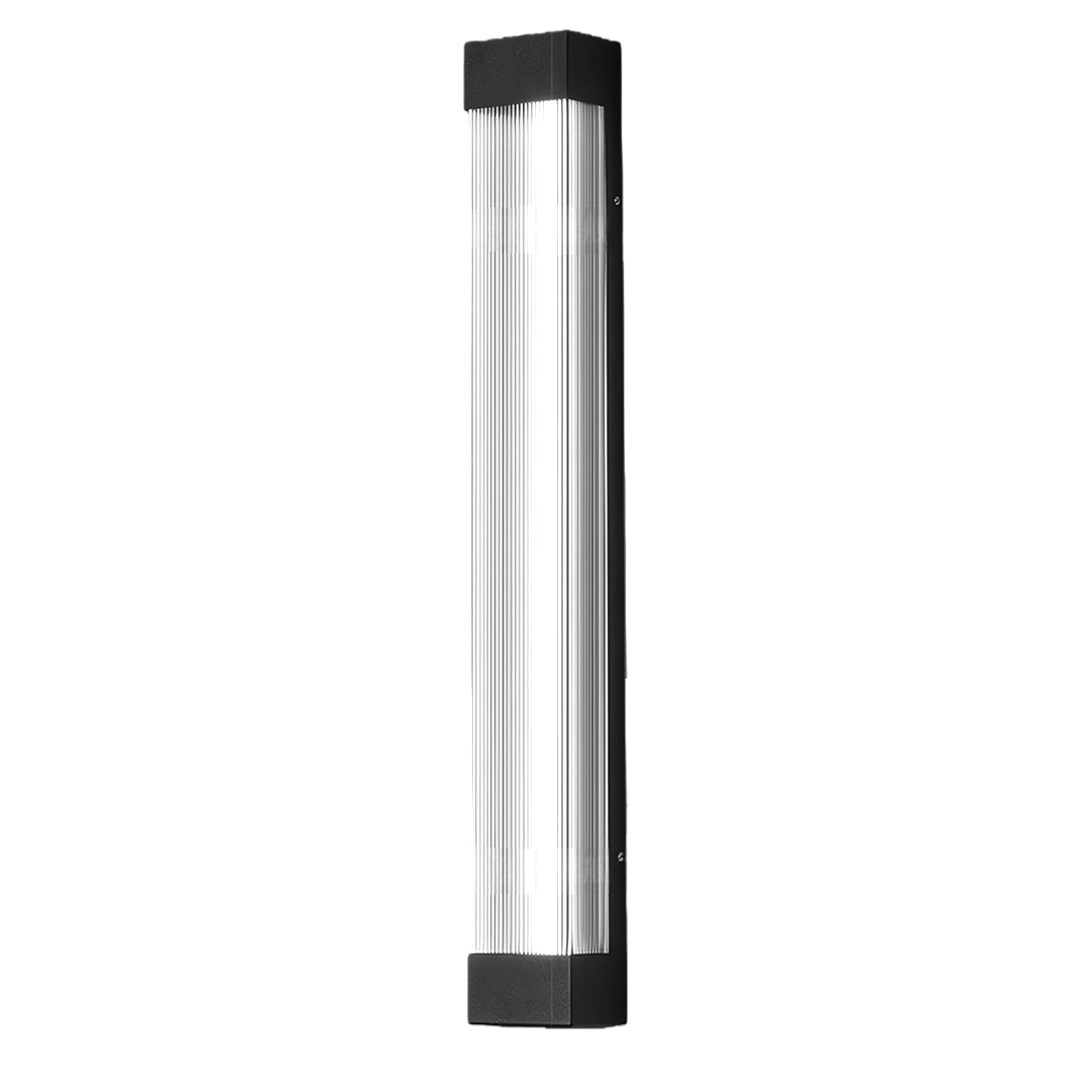 Linear Outdoor Wall Sconce – Waterproof LED Strip Light in Brushed Black