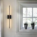 Modern Black Iron Linear LED Wall Sconce with Rechargeable Battery