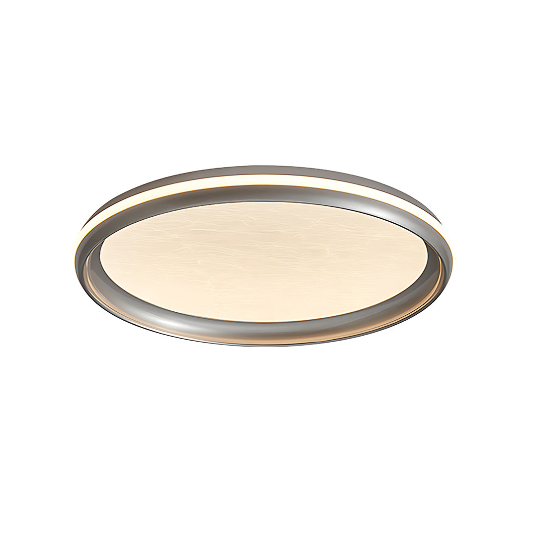 Lumina Silver LED Flush Mount Ceiling Light with White Acrylic Shade