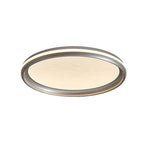 Lumina Silver LED Flush Mount Ceiling Light with White Acrylic Shade