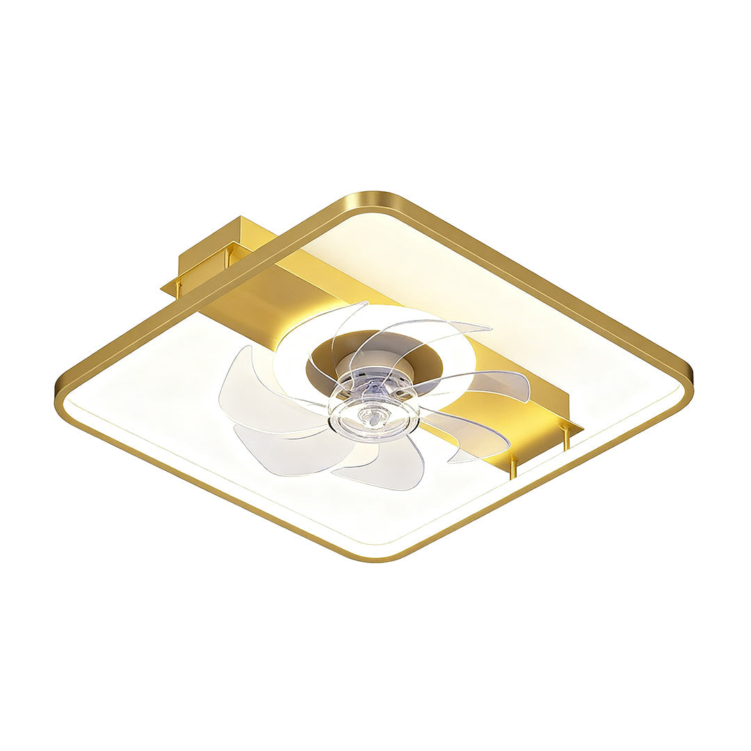 Aurelia Minimalist Ceiling Fan with Integrated LED Light in Black or Gold