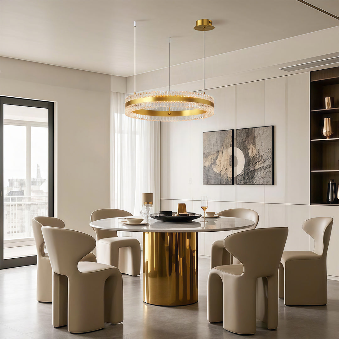 Aurelia Circular LED Chandelier – Modern Minimalist Luxury Pendant Light