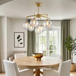 Lumière Moderne Glass Ball Chandelier in Brass, Nickel, or Black