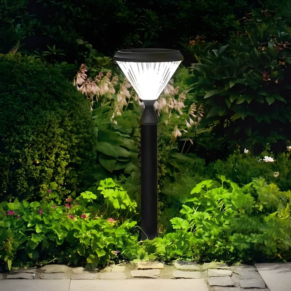 Aluminum Solar Post Light with Tapered LED Top for Pathways and Gardens