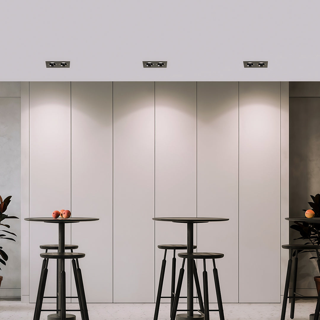Square LED Recessed Downlight in Black or White for Modern Interiors