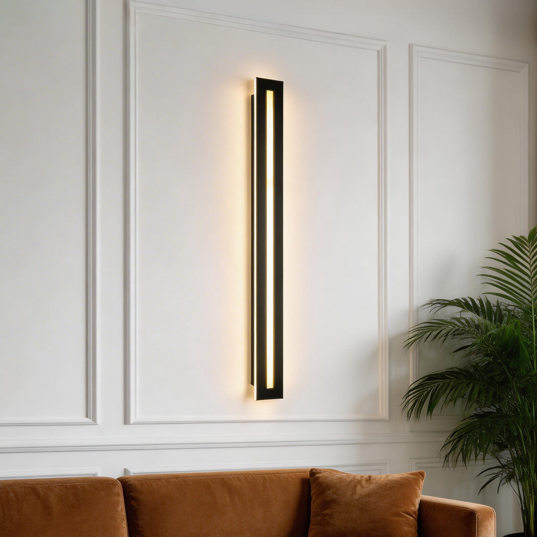 Linear LED Wall Sconce in Black Iron with Acrylic Diffuser