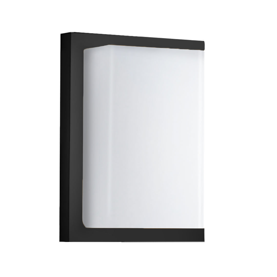 Modern Rectangular LED Outdoor Wall Sconce, Matte Black Aluminum, IP65 Waterproof