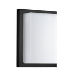 Modern Rectangular LED Outdoor Wall Sconce, Matte Black Aluminum, IP65 Waterproof