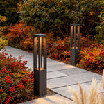 Modern LED Bollard Light for Pathways & Gardens | Black Aluminum