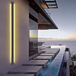 Modern Linear LED Outdoor Wall Light in Black