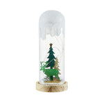 Nordic Snow Scene Table Lamp with Wooden Base and Warm LED Light