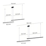 Linear Double Pendant Light in Brushed Black Aluminum