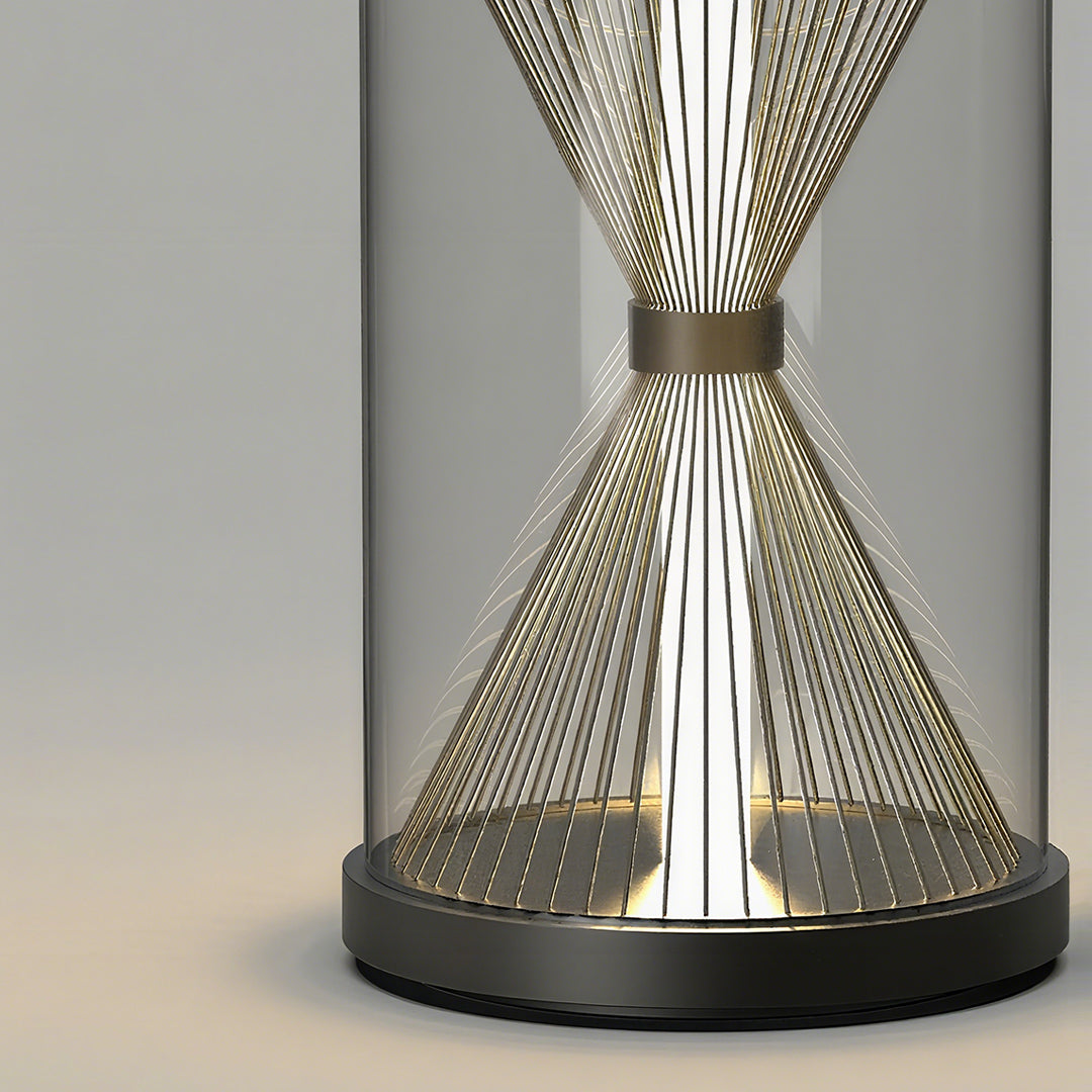 Black Hourglass Outdoor Lantern with Stainless Steel Frame