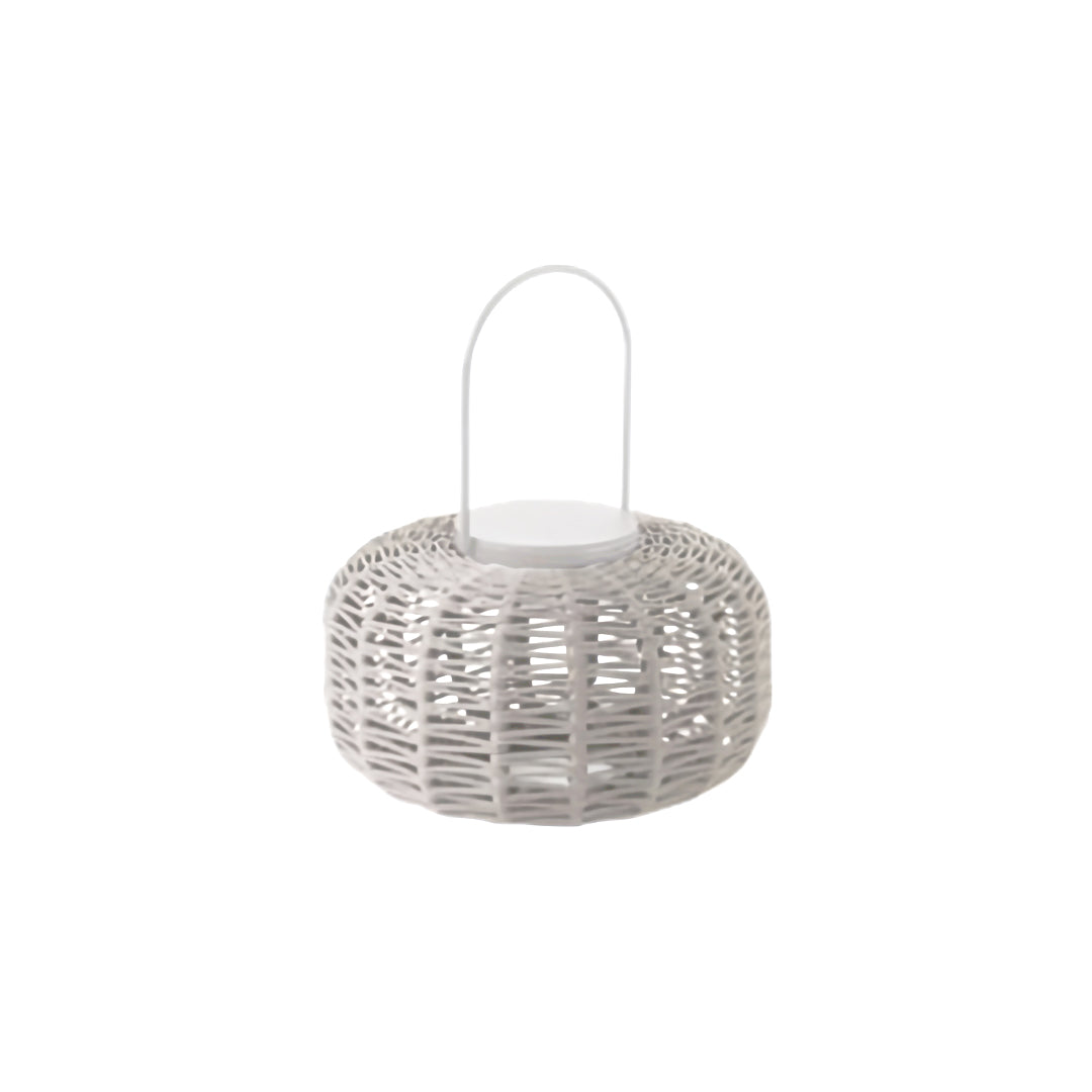 Woven Outdoor LED Lantern in Stainless Steel, Modern Minimalist Garden Light