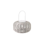 Woven Outdoor LED Lantern in Stainless Steel, Modern Minimalist Garden Light