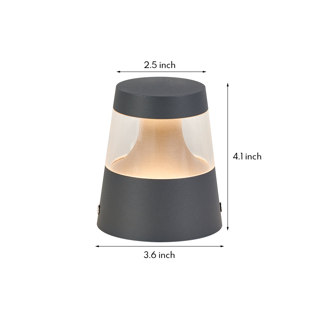 Modern Outdoor Bollard Landscape Light with Warm LED Glow