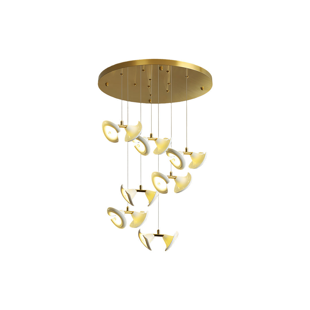 Luxury Ceramic Tulip Chandelier with Gold Stainless Steel Frame
