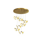 Luxury Ceramic Tulip Chandelier with Gold Stainless Steel Frame