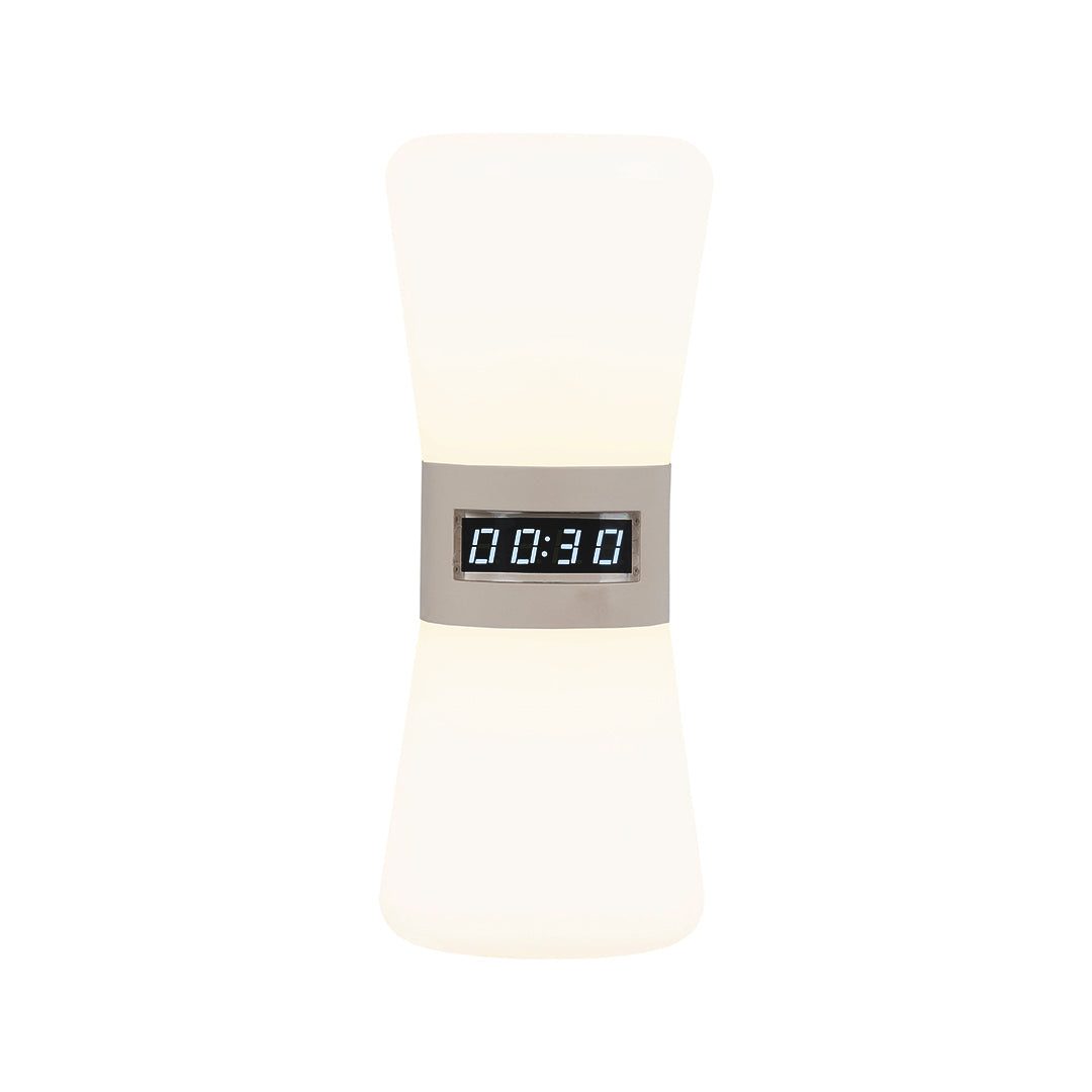 White Hourglass Table Lamp with Gravity Sensor and Warm LED Glow