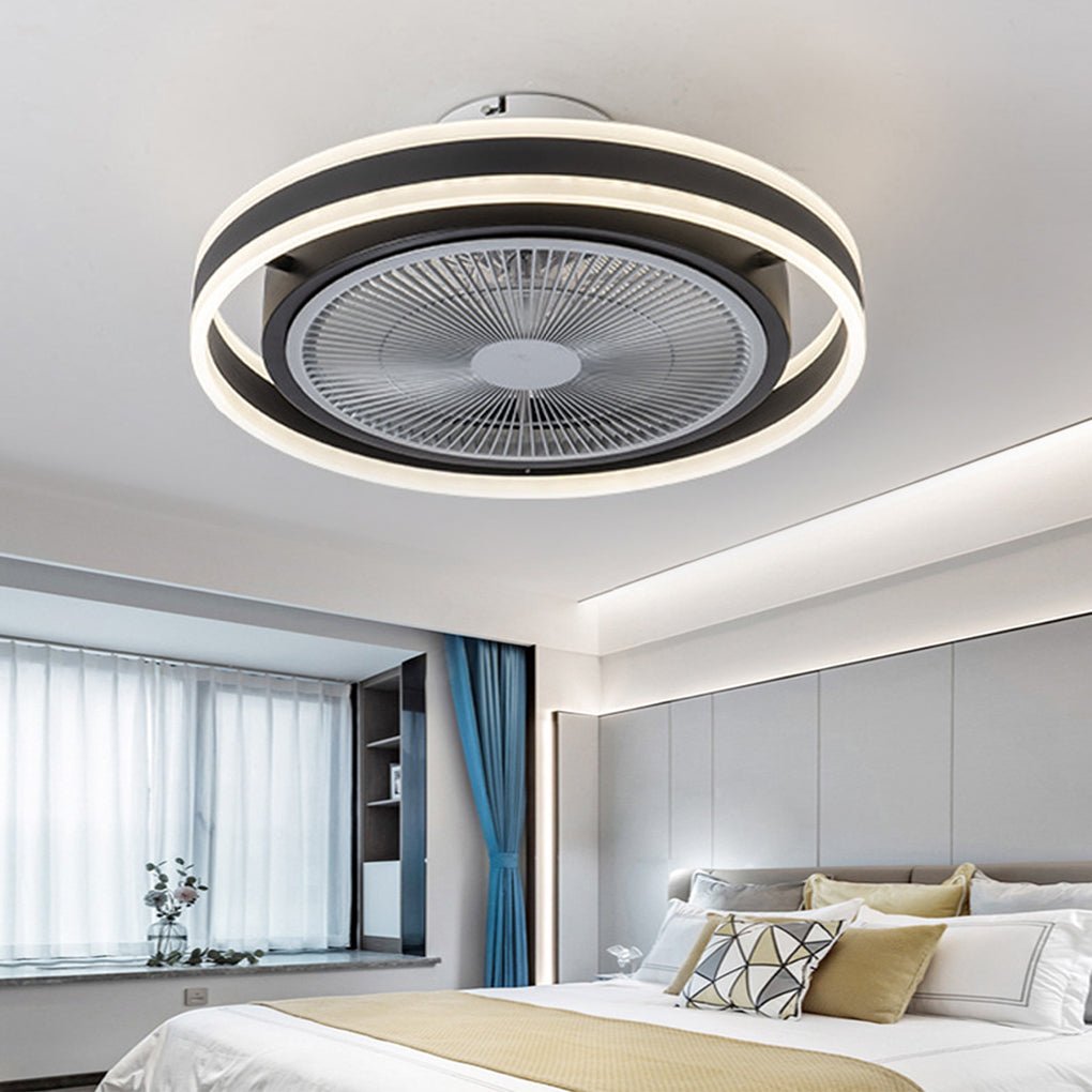 Smart Wireless Inverter Timing Stepless Dimming Led Bladeless Ceiling Fan With Lights