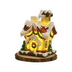 Nordic Gold Resin Christmas House LED Table Lamp Set of Two