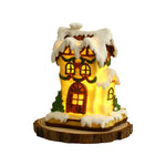 Nordic Gold Resin Christmas House LED Table Lamp Set of Two