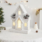 Nordic Wooden Christmas House Table Lamp with Warm LED Glow