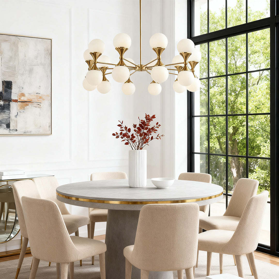 Nordic Bubble Glass Chandelier in Polished Copper with Clear Glass Shades