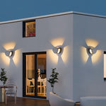 Tri-Directional LED Outdoor Wall Sconce in Bluish-Gray Aluminum