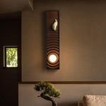 Solano Ripple Wall Sconce – Modern Wood & Brass LED Wall Light