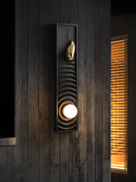Solano Ripple Wall Sconce – Modern Wood & Brass LED Wall Light