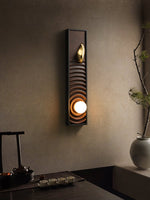 Solano Ripple Wall Sconce – Modern Wood & Brass LED Wall Light