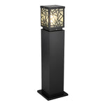 Modern Solar Bollard Path Lights in Black, Waterproof LED Outdoor Lamp