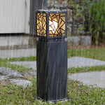 Modern Solar Bollard Path Lights in Black, Waterproof LED Outdoor Lamp