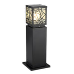 Modern Solar Bollard Path Lights in Black, Waterproof LED Outdoor Lamp