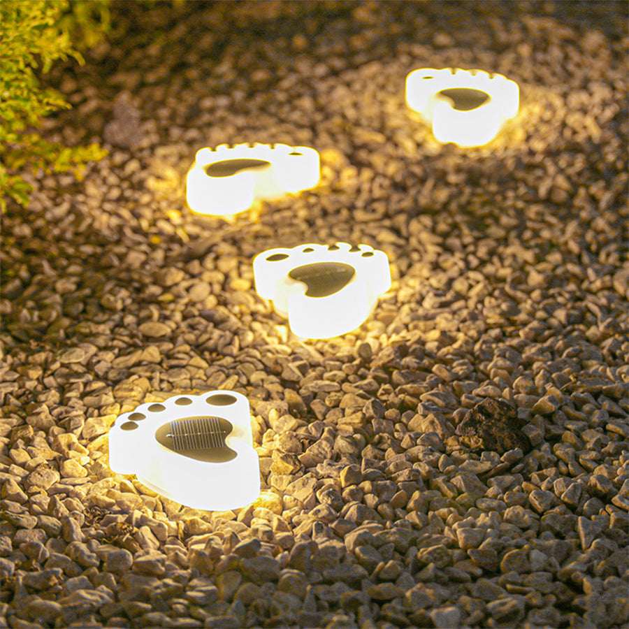 Solar-Powered Path Lights with Sculptural Footprint Design for Modern Gardens