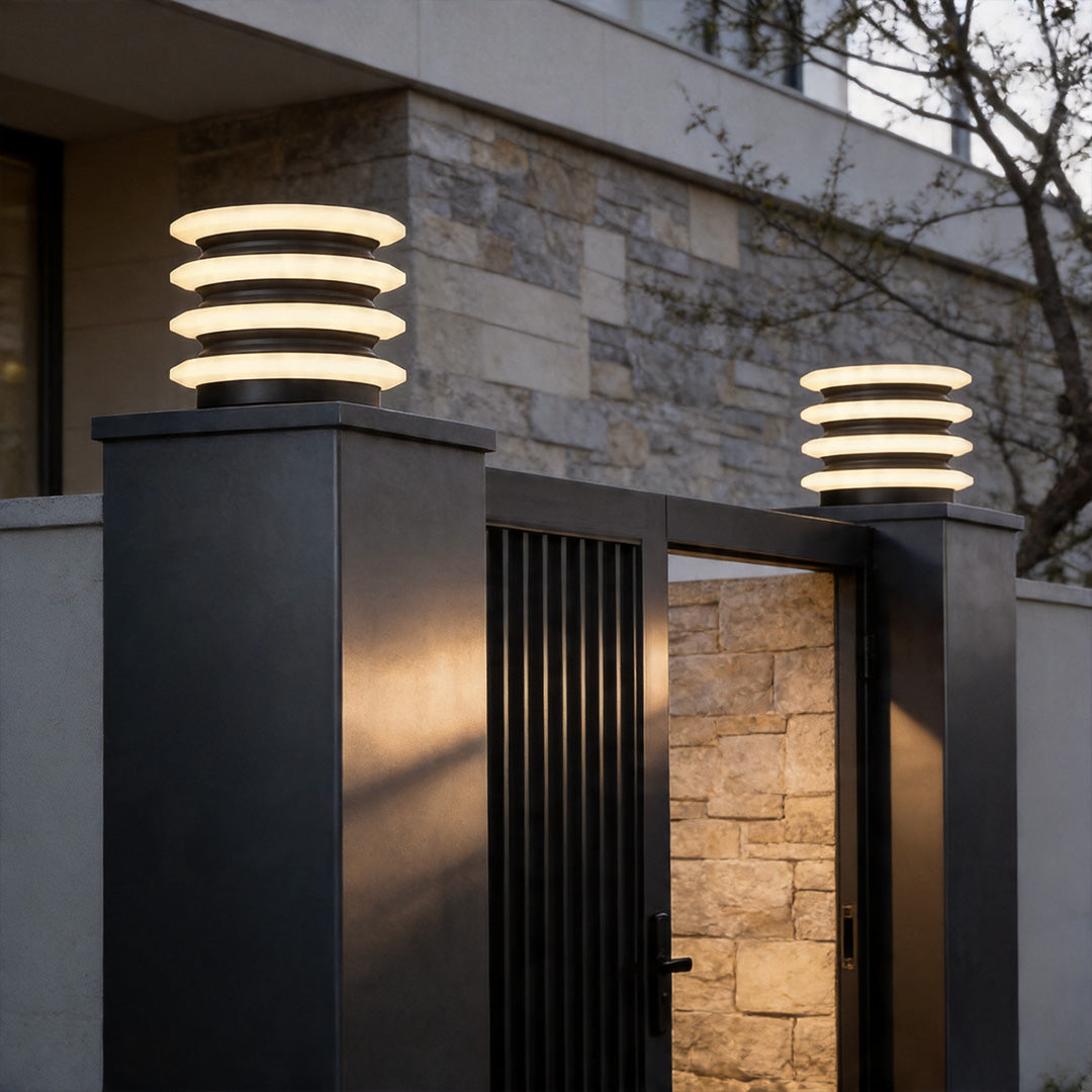 Modern Solar Pillar Lights for Garden Paths and Courtyards