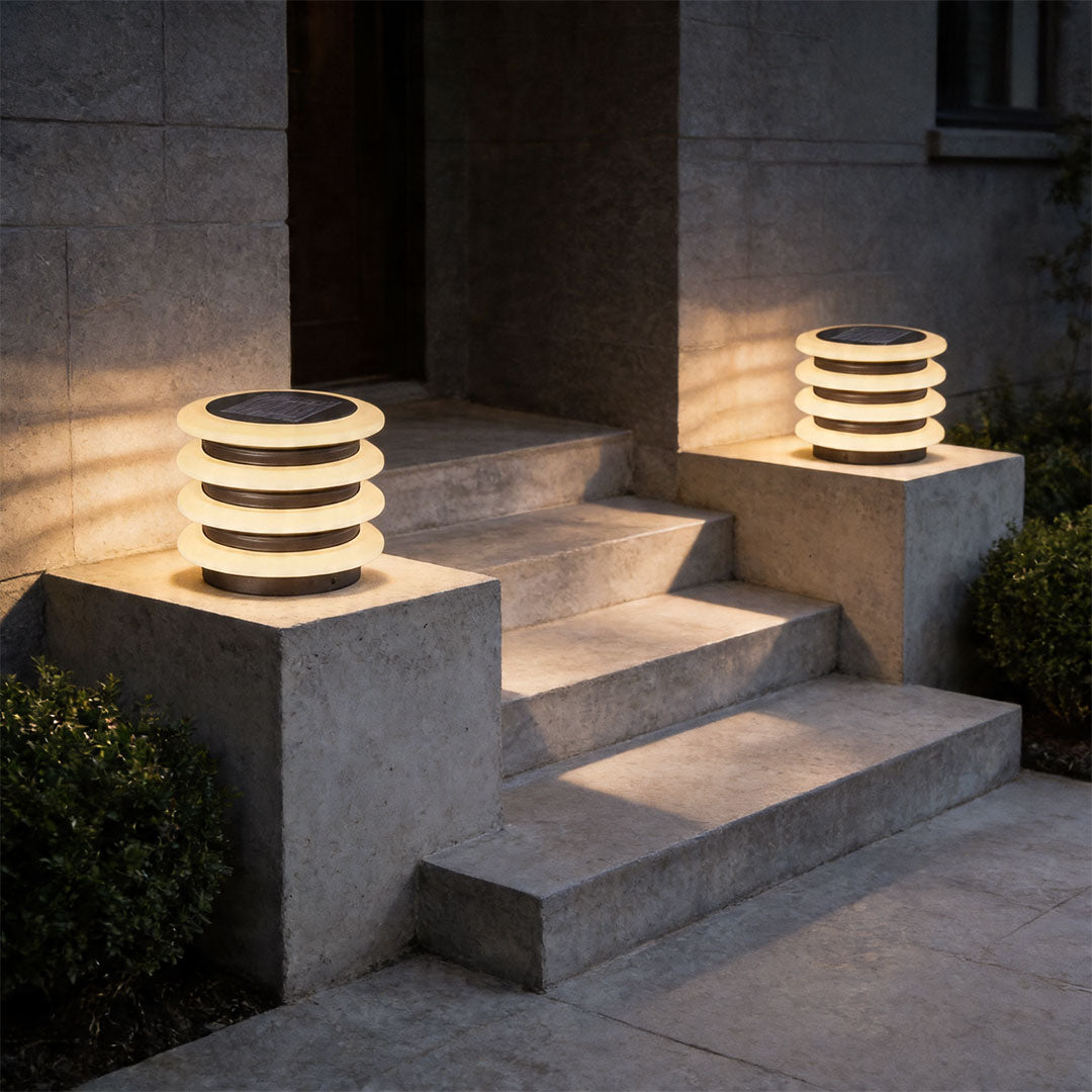 Modern Solar Pillar Lights for Garden Paths and Courtyards