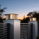Modern Solar Gate Pillar Lights in Stainless Steel for Outdoor Entryways