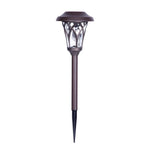 Retro Modern Solar LED Stake Lights in Glass and Stainless Steel for Pathways and Gardens