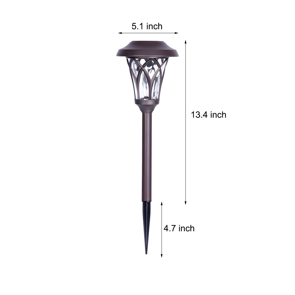 Retro Modern Solar LED Stake Lights in Glass and Stainless Steel for Pathways and Gardens
