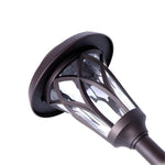Retro Modern Solar LED Stake Lights in Glass and Stainless Steel for Pathways and Gardens