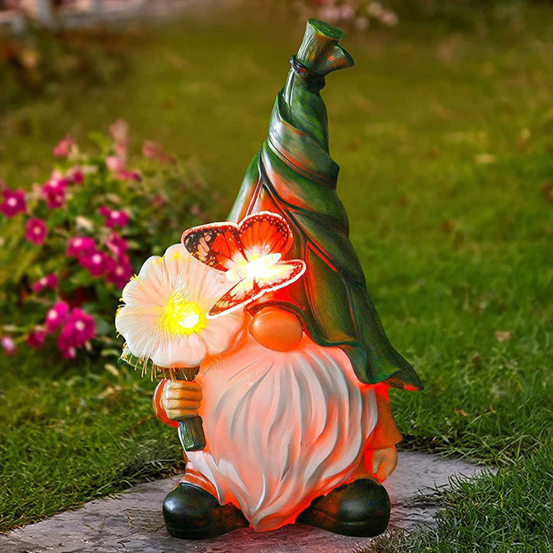 Solar Gnome Garden Lights – Handcrafted Resin Outdoor LED Sculptures